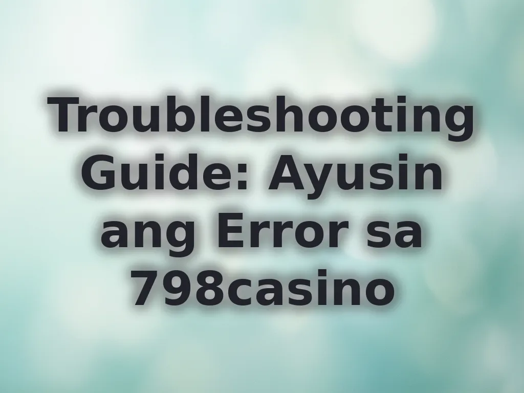 Solusyon sa error